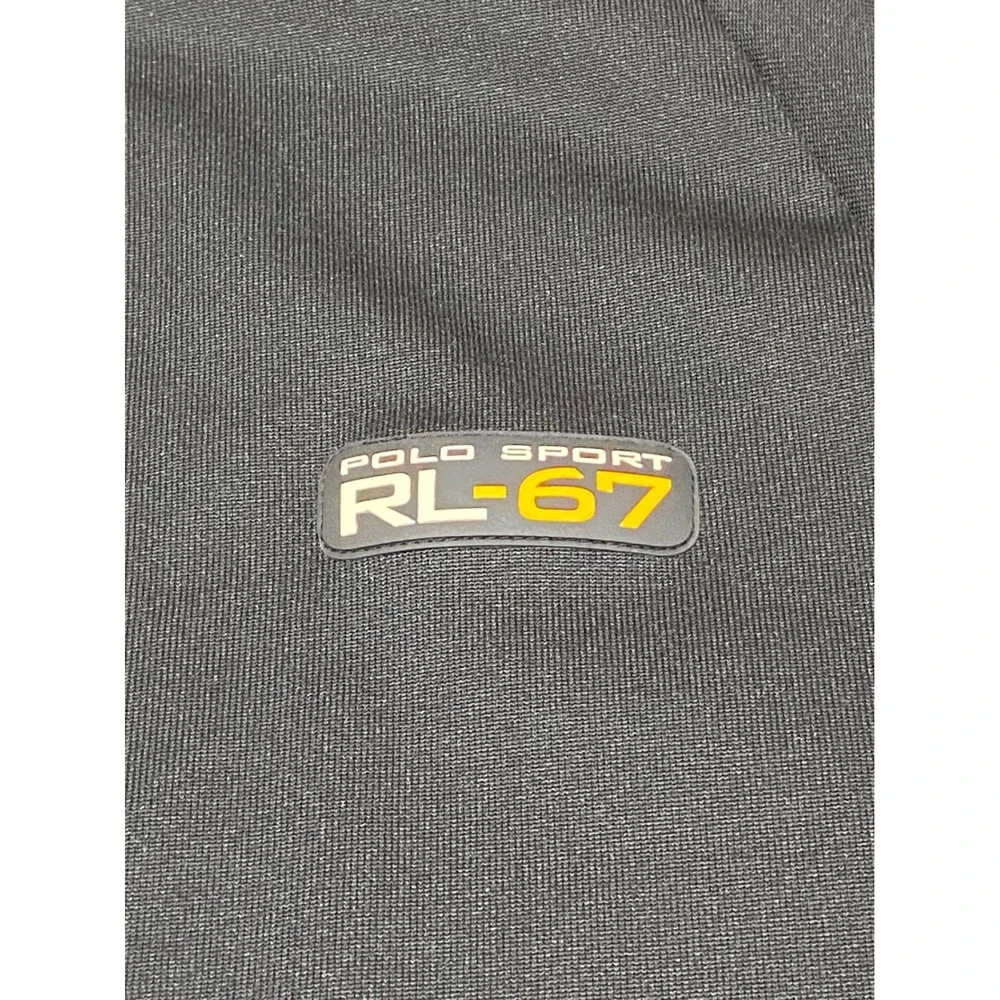 Polo‎ Sport Ralph Lauren RL-67 Track Jacket Mens XL Black Yellow Vintage 90s Zip